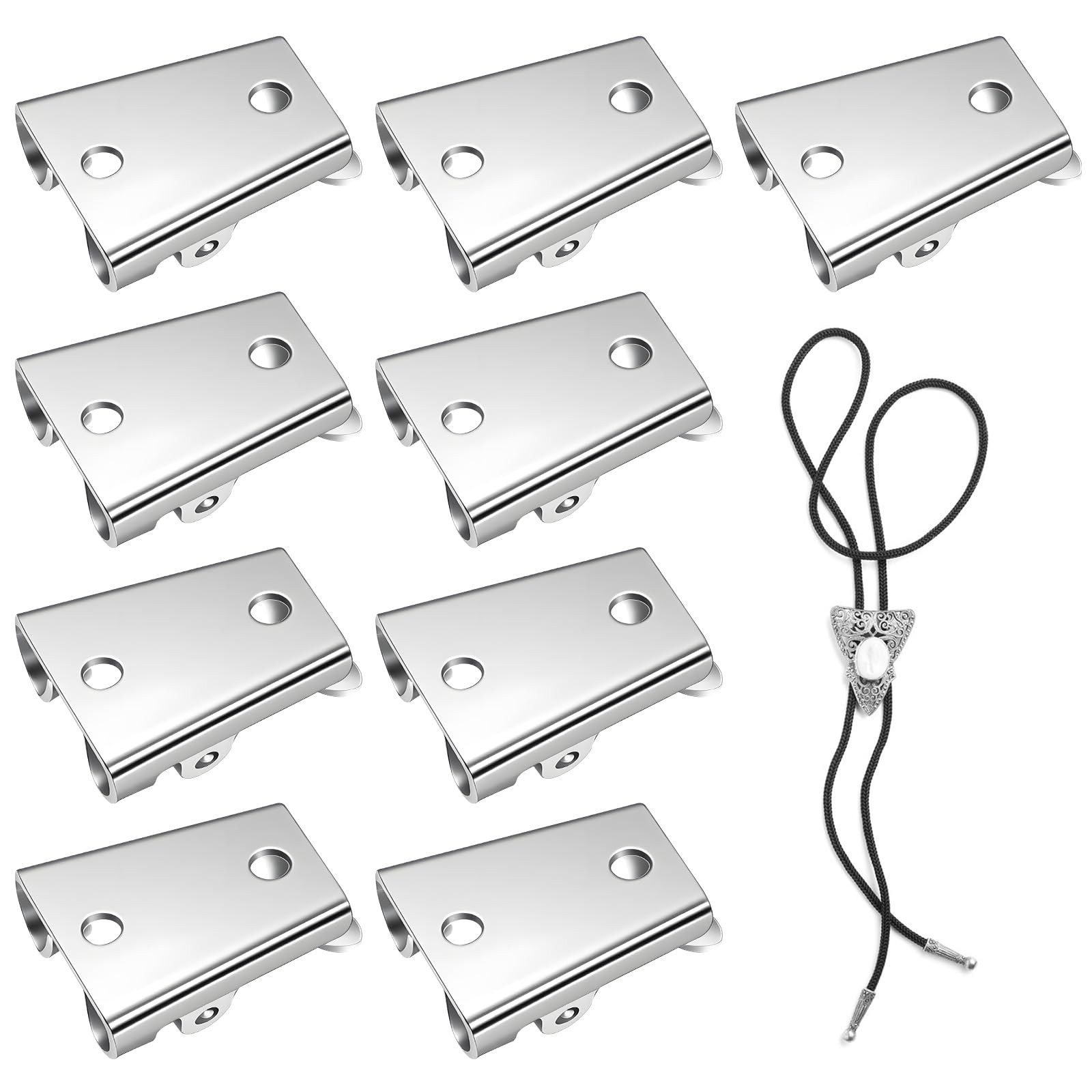Bolo Tie Slide Clasp 9 Pcs DIY Necklace 0.86 x 0.74 inches, Silver