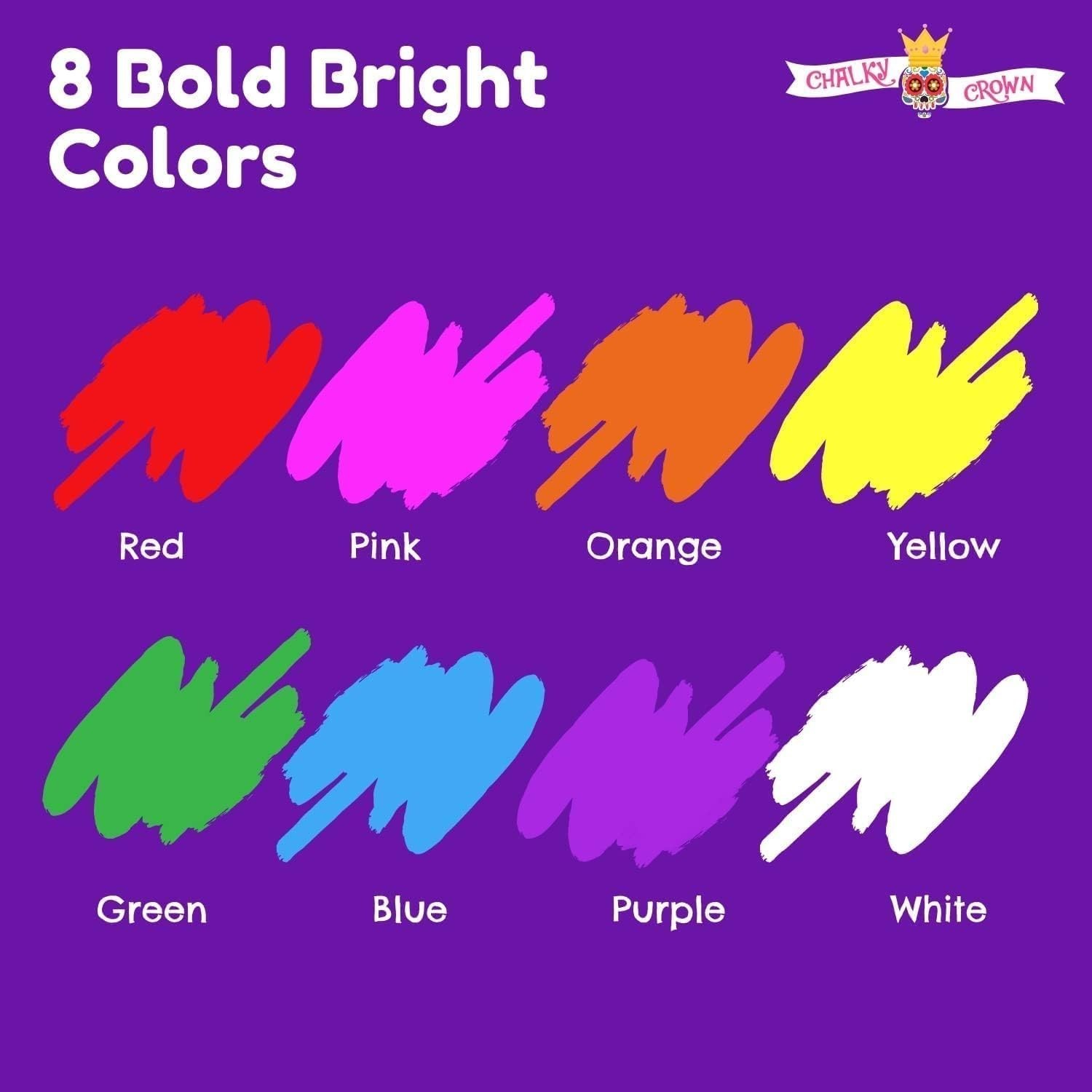Window Chalk Markers for Cars Glass Washable, 8 Colors Liquid Chalk Marker Pens