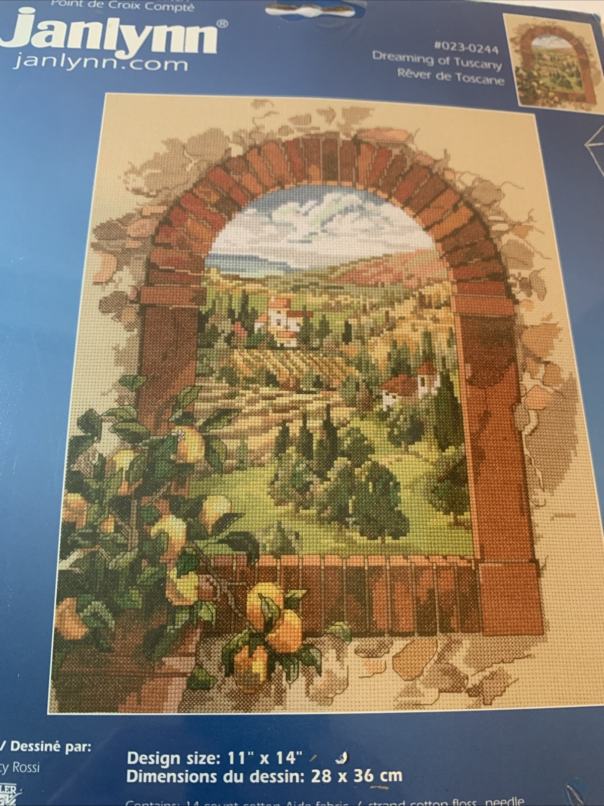 Rare Janlynn cross stitch kit new sealed #023-0244 Dreaming of Tuscany
