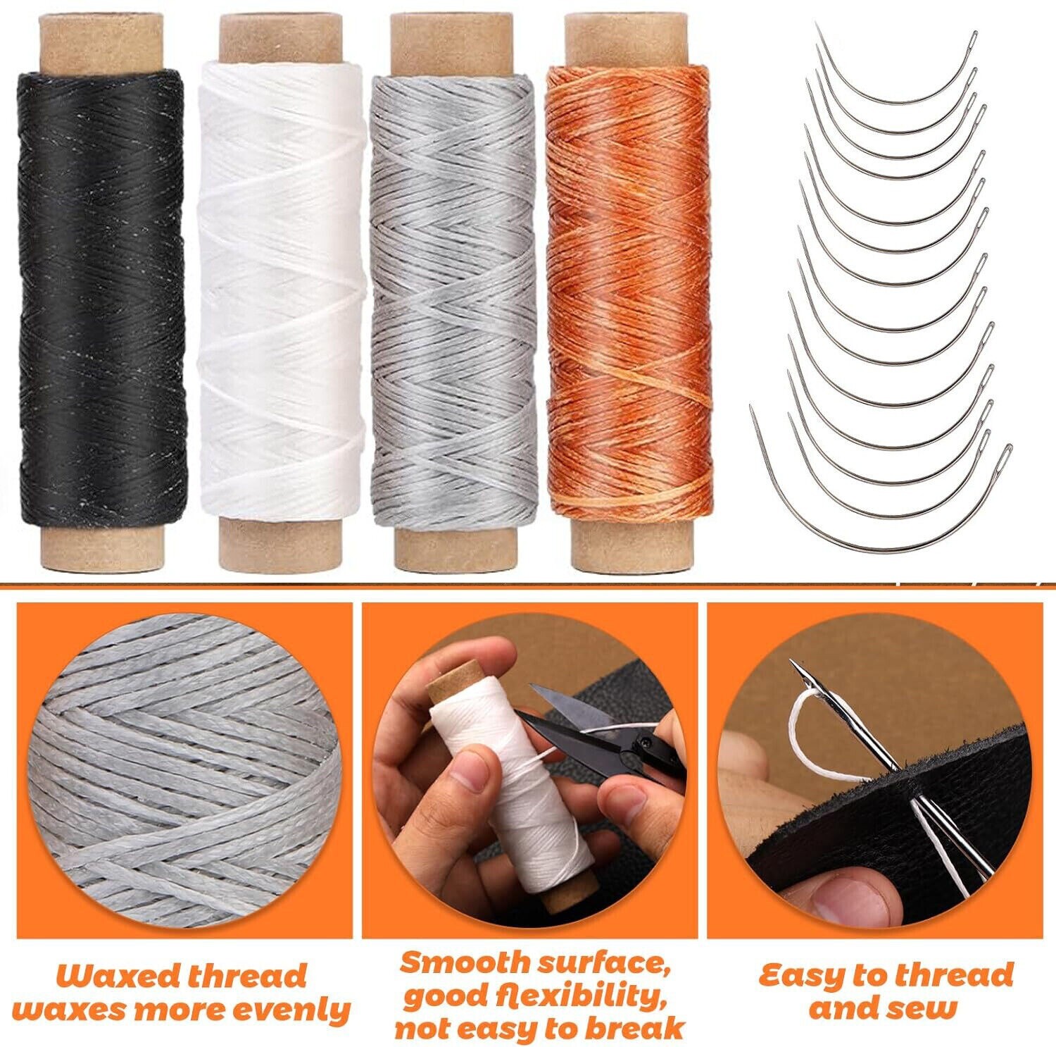 Leather Sewing Kit Large Eye Sewing Needles Stitching Heavy Duty Sewing Repair