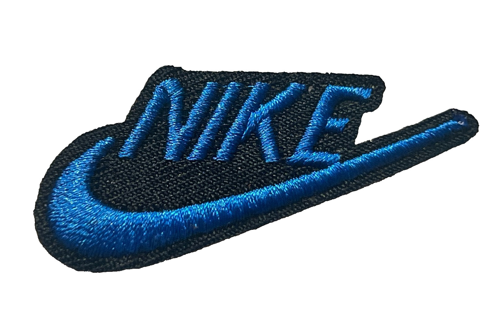 SWOOSH LOGO – 2″ x 1″ – Blue/Black – Embroidered Sew/Iron On Patc