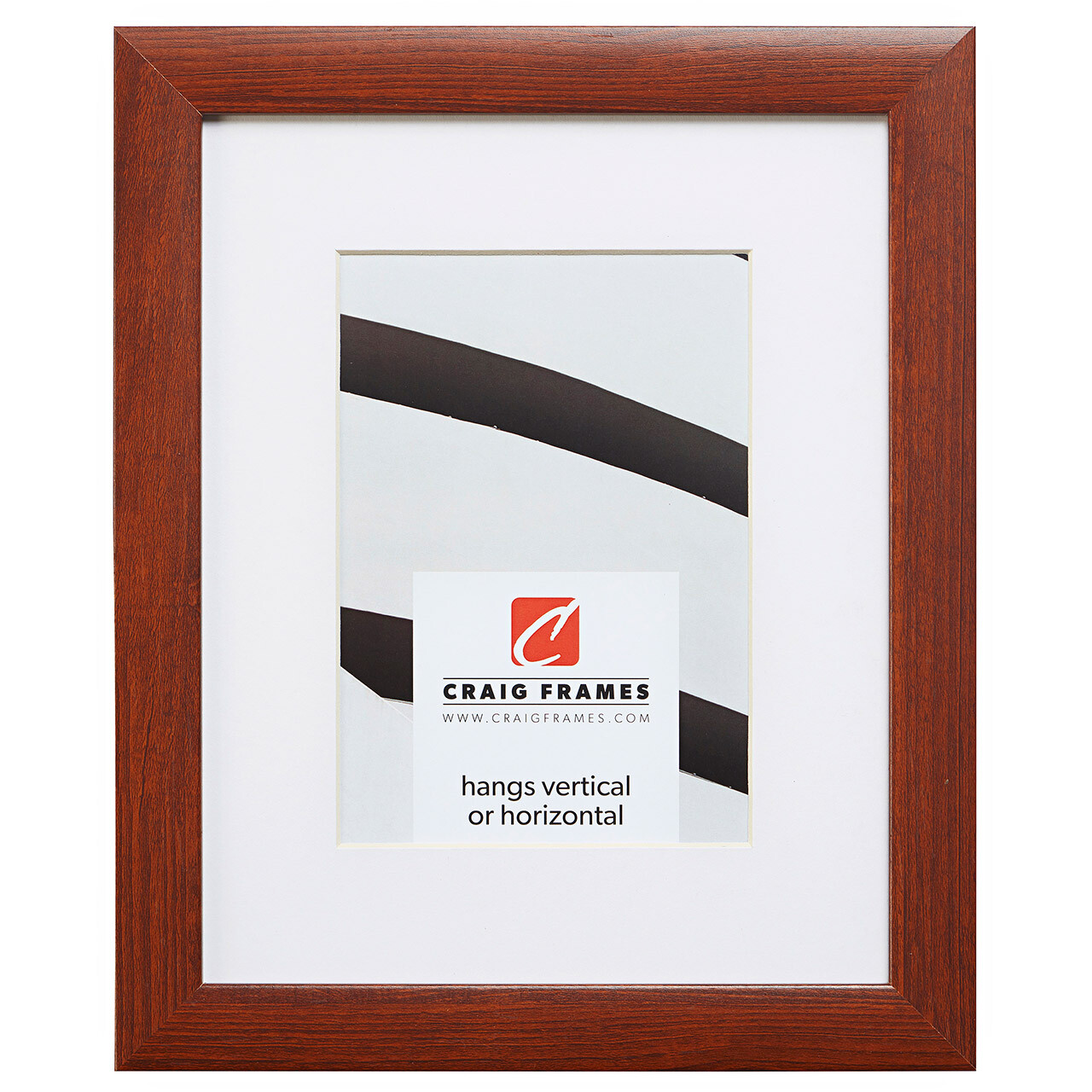 Craig Frames Contemporary 1″ Modern Walnut Brown Picture Frame With a Mat