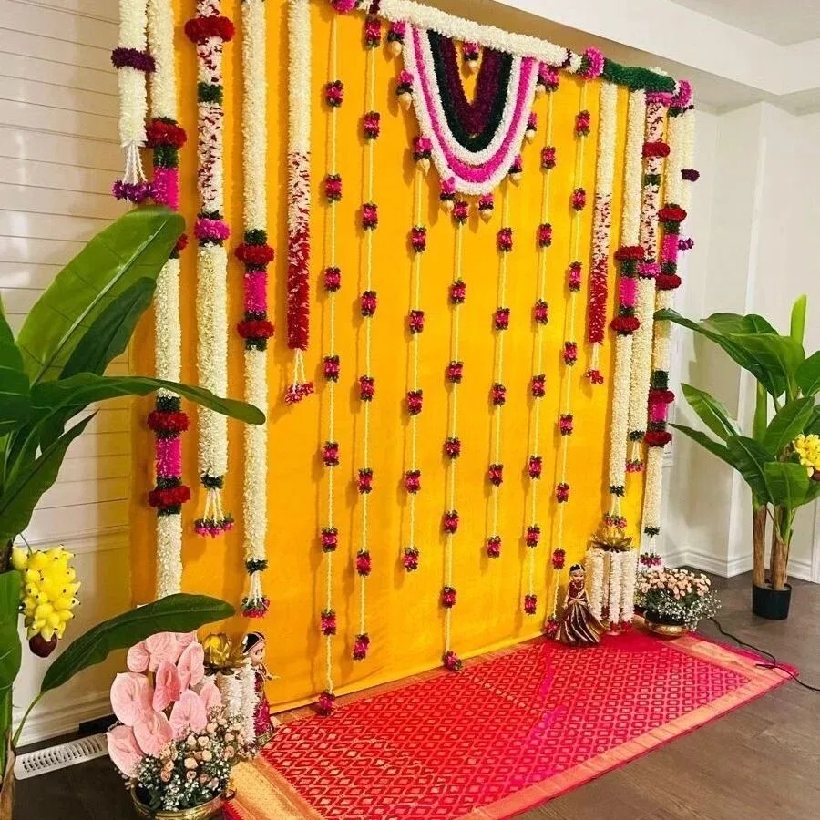 Complete cloth garlands backdrop for housewarming decor