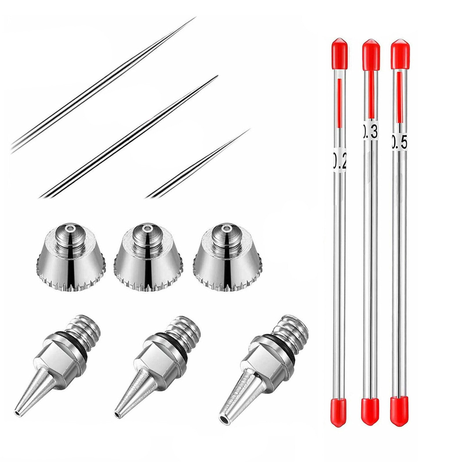 1 Set Stainless Steel Airbrush Nozzle Needle Parts for Airbrushes Spray Gun