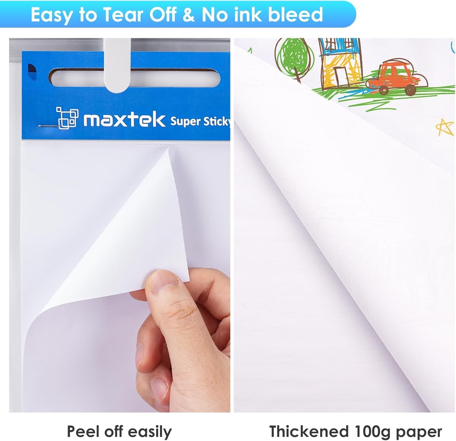 Maxtek Sticky Easel Pad 25×30 4 Pack 120 Sheets Flip Chart Paper Large