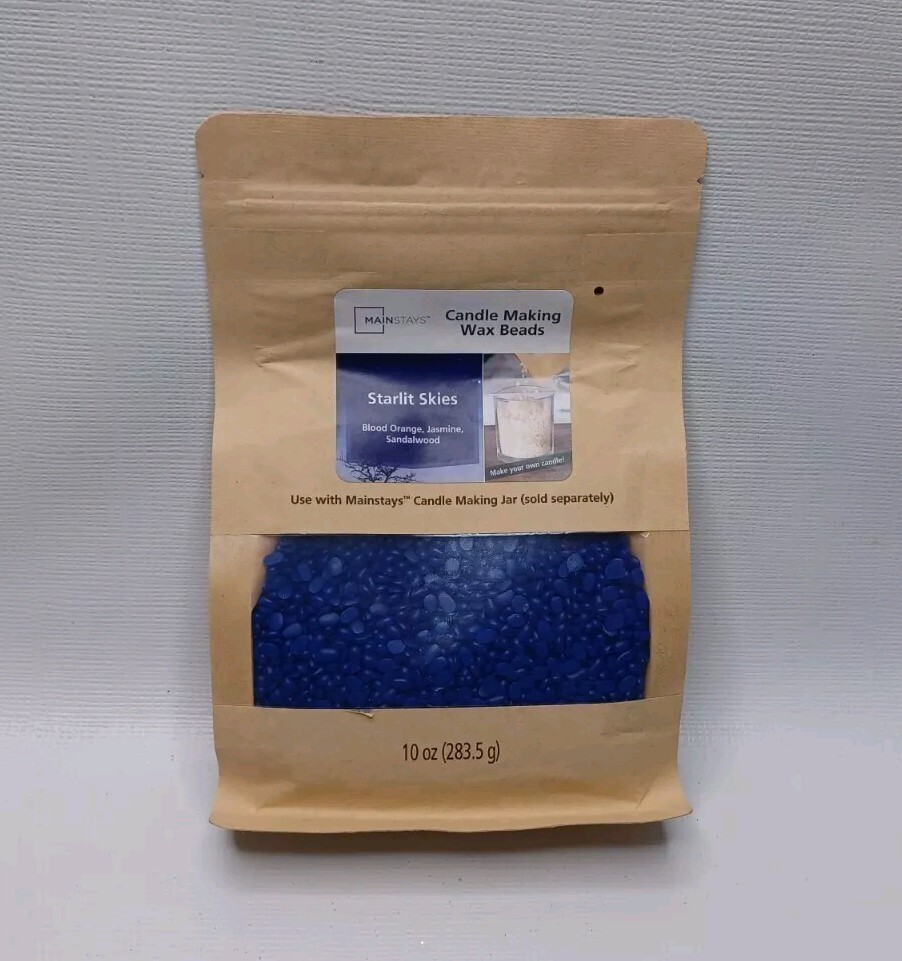 Mainstays 10 Oz. Blue Wax Beads For Candle Making Starlit Skies Scented Candles