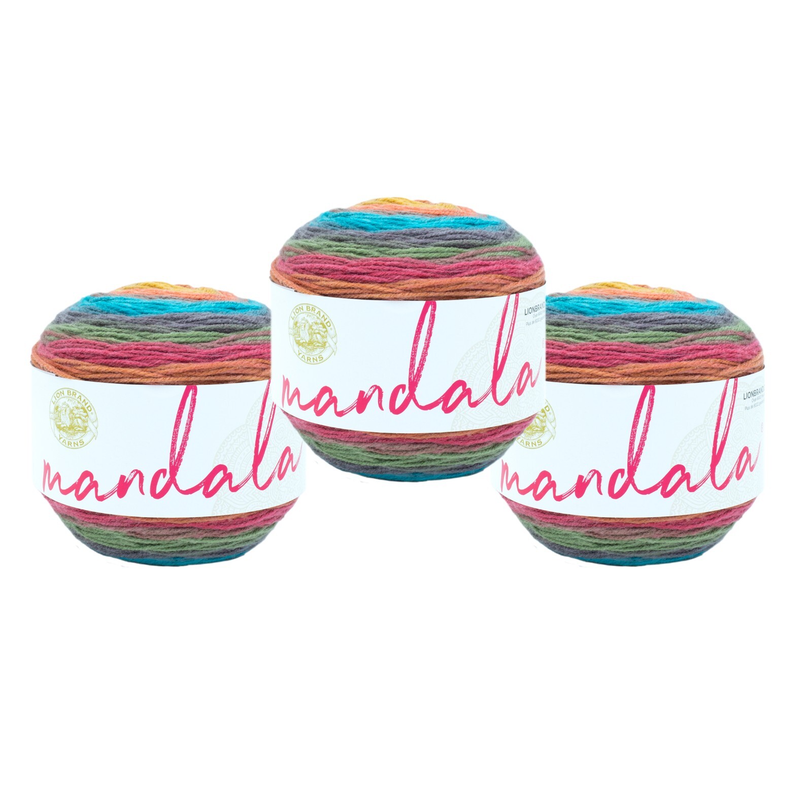 (3 Pack) Lion Brand Yarn 525-240D Mandala Yarn, Groot