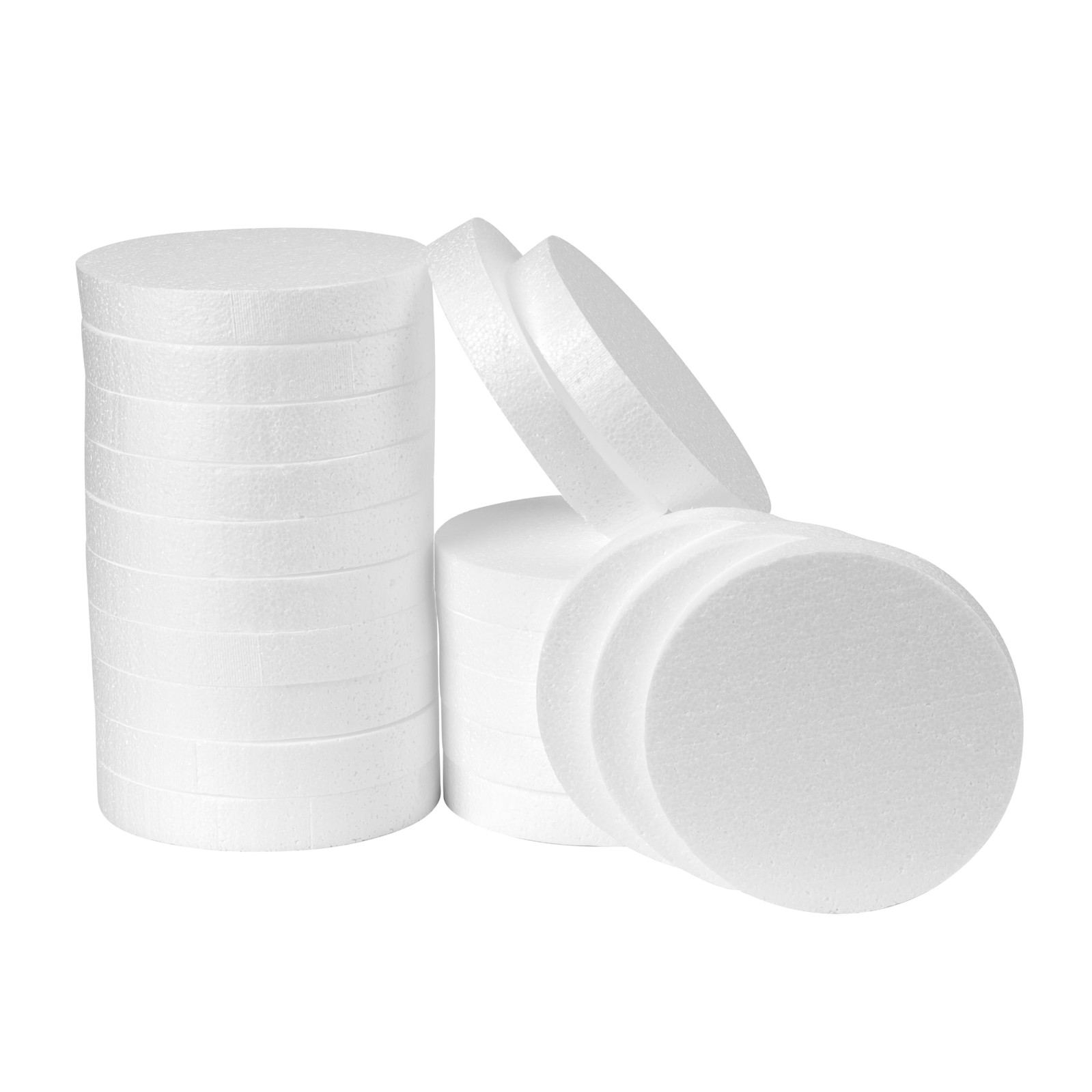 20 Pack 6 Inch Round Foam Circles For Crafts 1 Inch Thick Polystyrene Discs