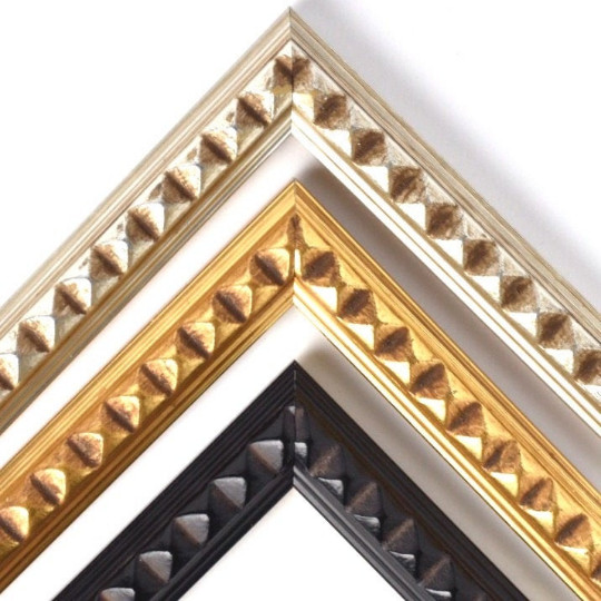 Pyramid Compo Picture Frame Distressed Finish Wood Gothic Home Decor Gold Silver
