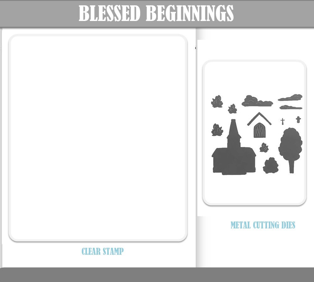 BLESSED BEGINNINGS Stamps And Metal Cutting Dies DIY Scrapbooking Embossing