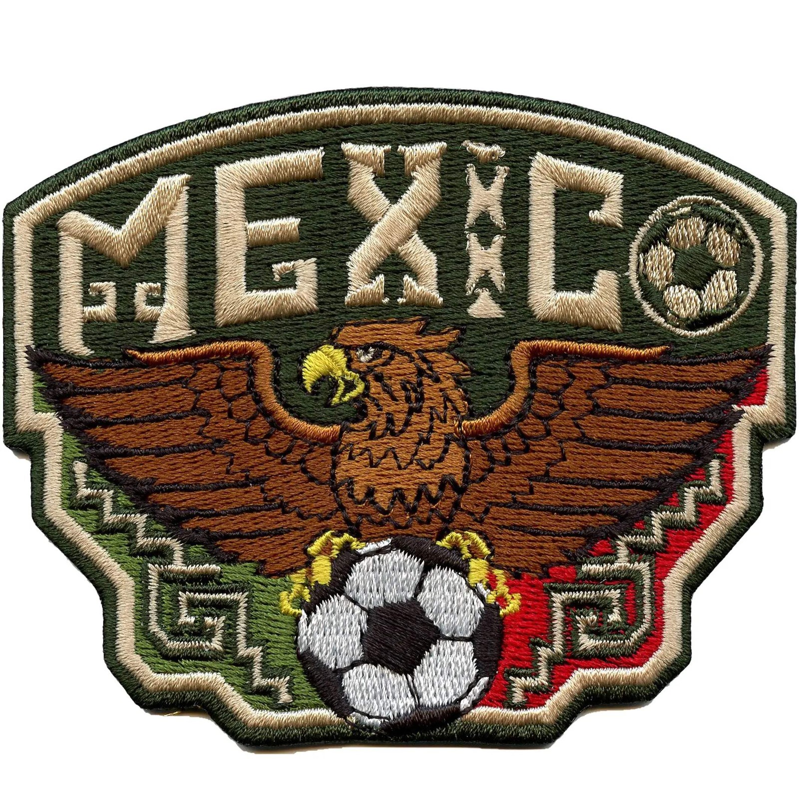 Soccer Eagle Aztec Patch Mexico Sports Fan Embroidered Iron On
