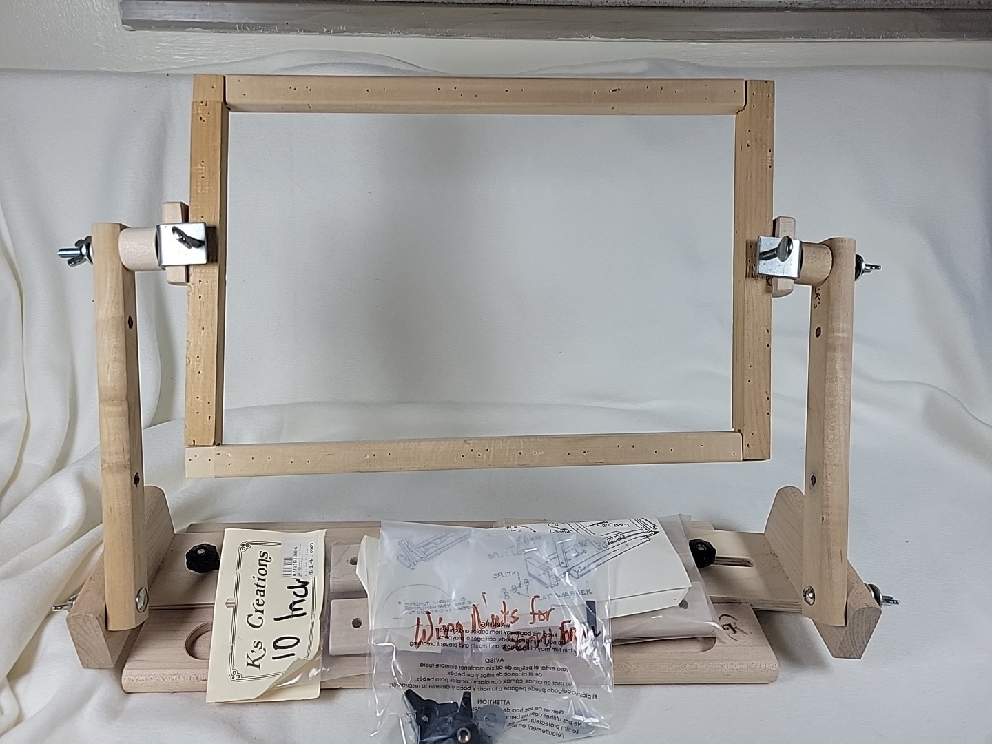 K’s Creations Needlework LapFrame Lap Table Base 20″ Scroll Frame Adjustable