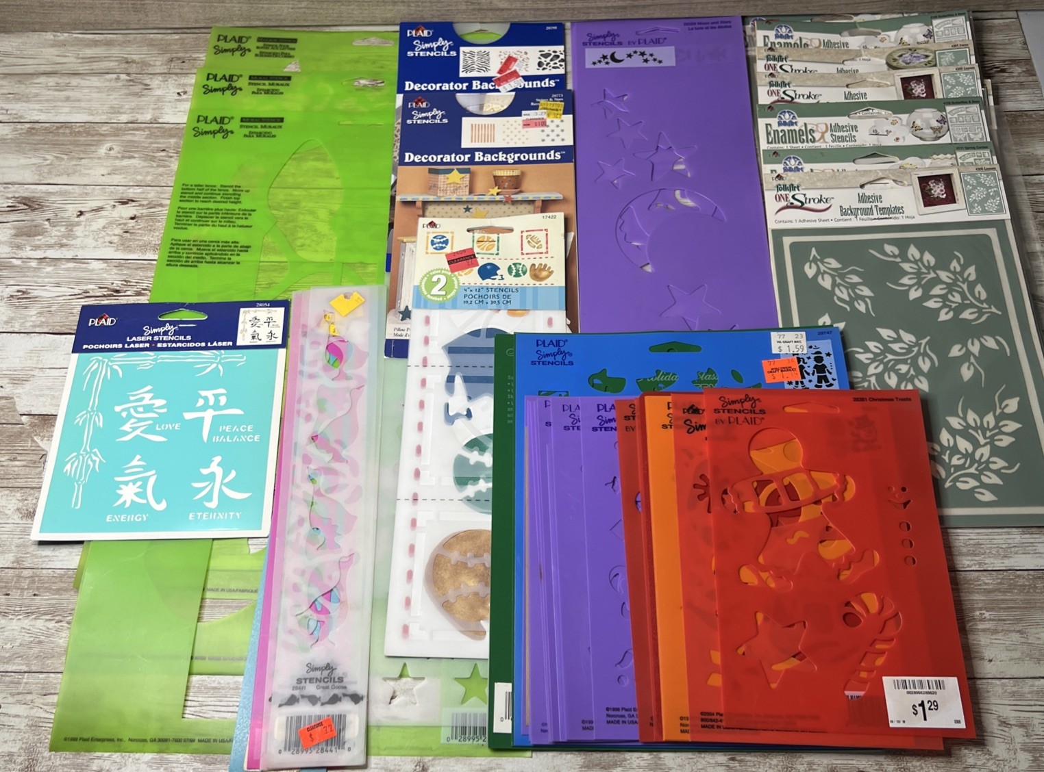 HUGE Lot 50 Vintage Plaid Simply Stencils 99.9% New All Themes XL-Small 1990’s