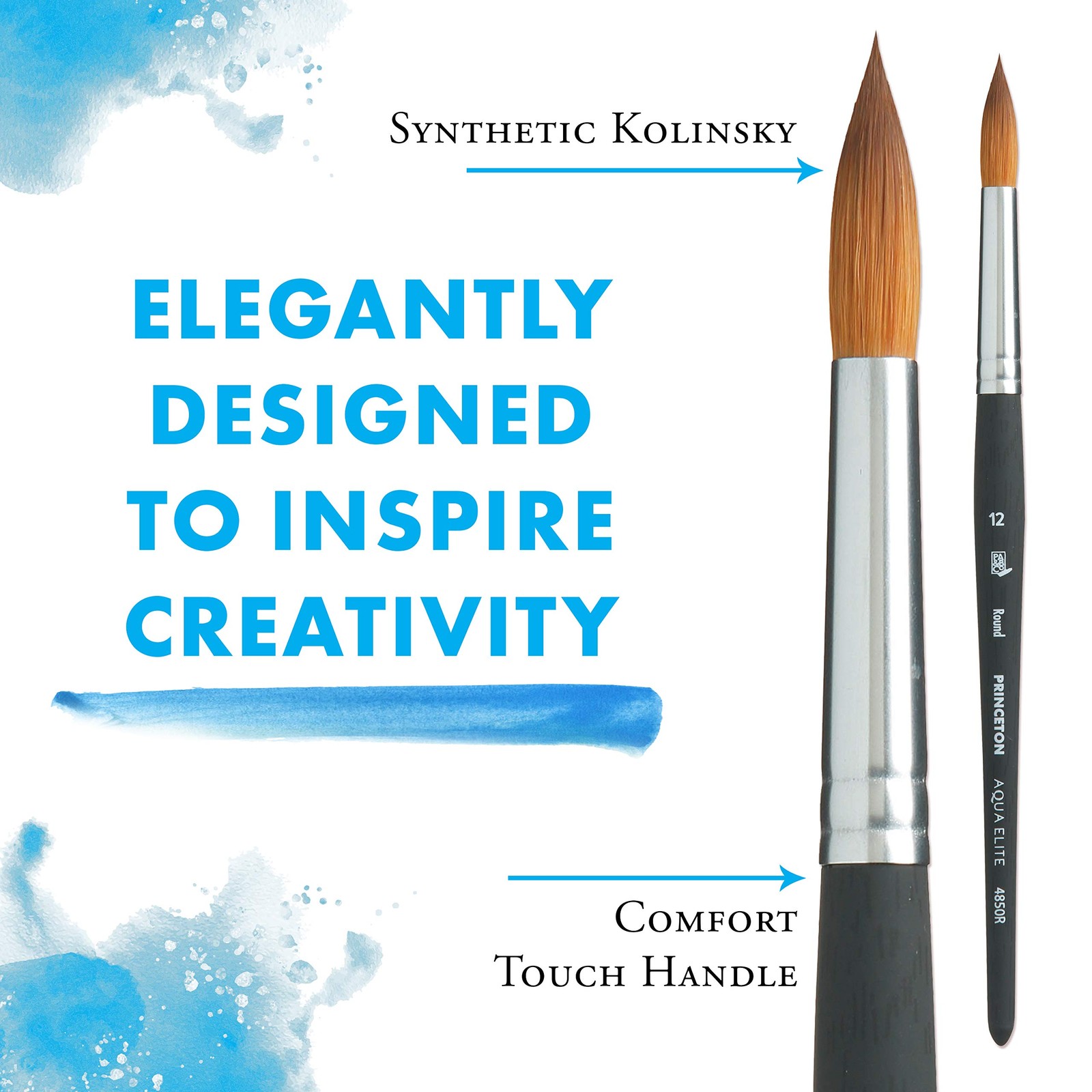 Princeton Aqua Elite, Series 4850, Synthetic Kolinsky Watercolor Paint Brush,…