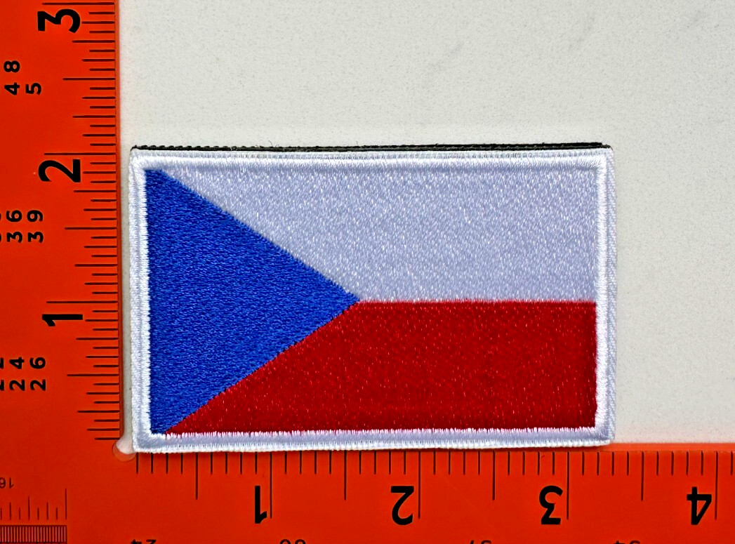 CZECH REPUBLIC Czechia FLAG PATCH Česká EMBROIDERED Hook and Loop Fastener