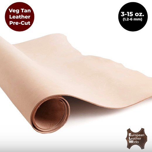 ELW 2-15 oz (1-6mm) Vegetable Tanned Leather, Tooling, Molding, Crafting Leather