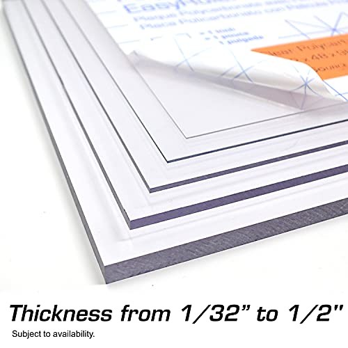 Polycarbonate Clear Plastic Sheet 12″ X 18″ X 0.0625″ (1/16″) Exact, EasyRuler