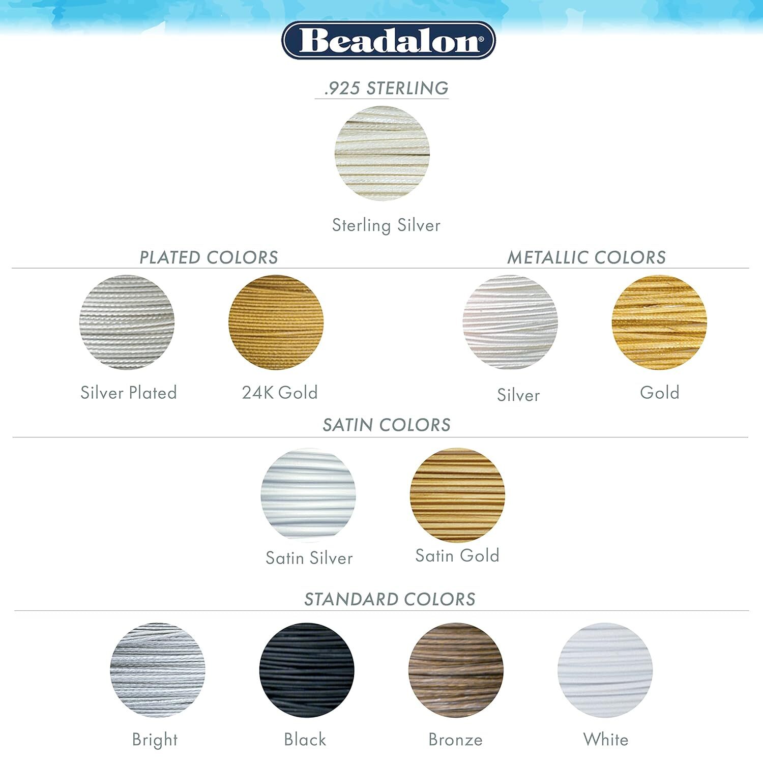 Beadalon 49 Strand Stainless Steel Bead Stringing Wire, 018 in / Satin Gold