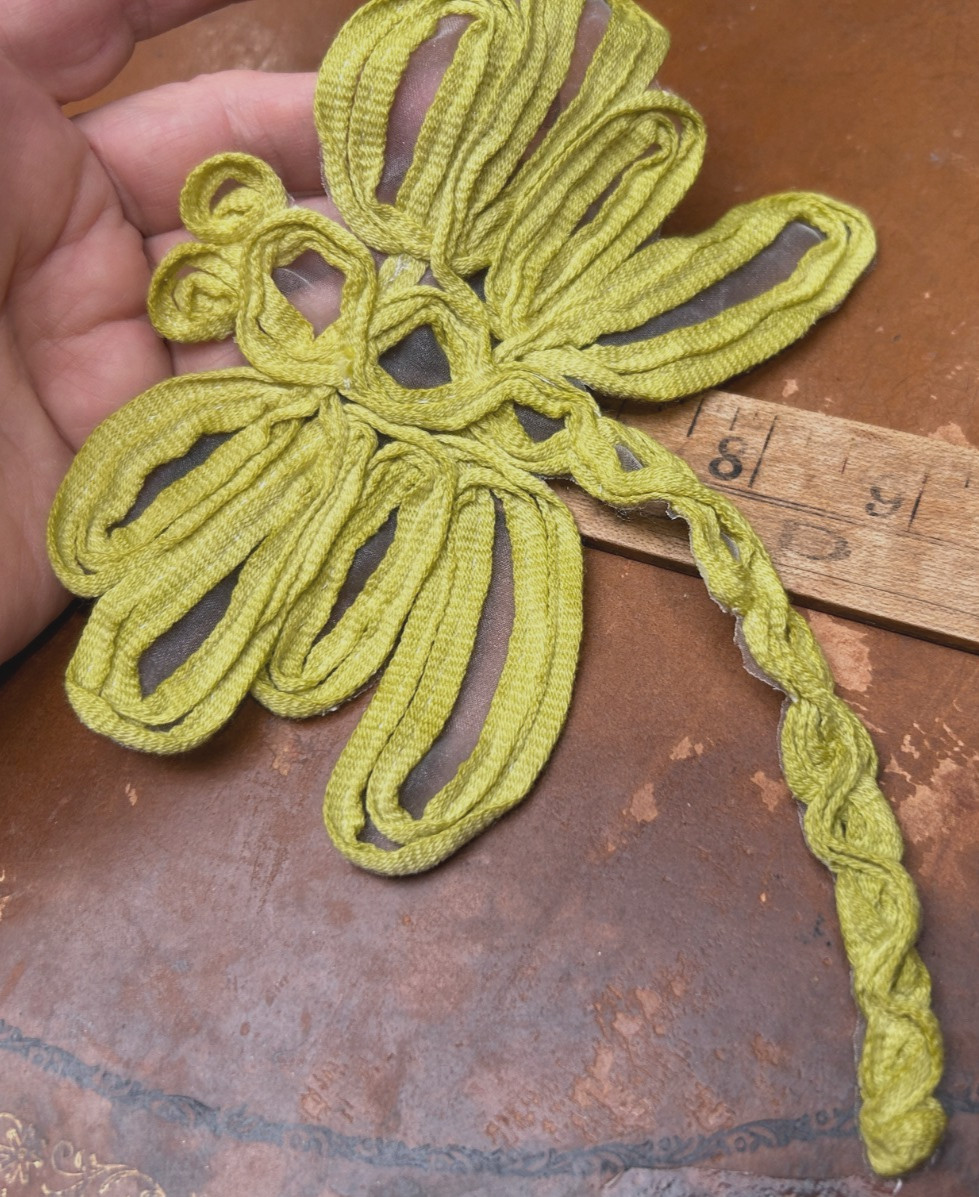 applique dragonfly lime 6×8″ cotton tape 1pc