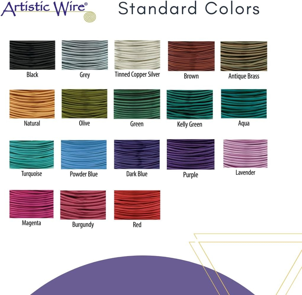 , 22 Gauge Tarnish Resistant Colored Copper Craft Jewelry Wrapping Wire, Olive,