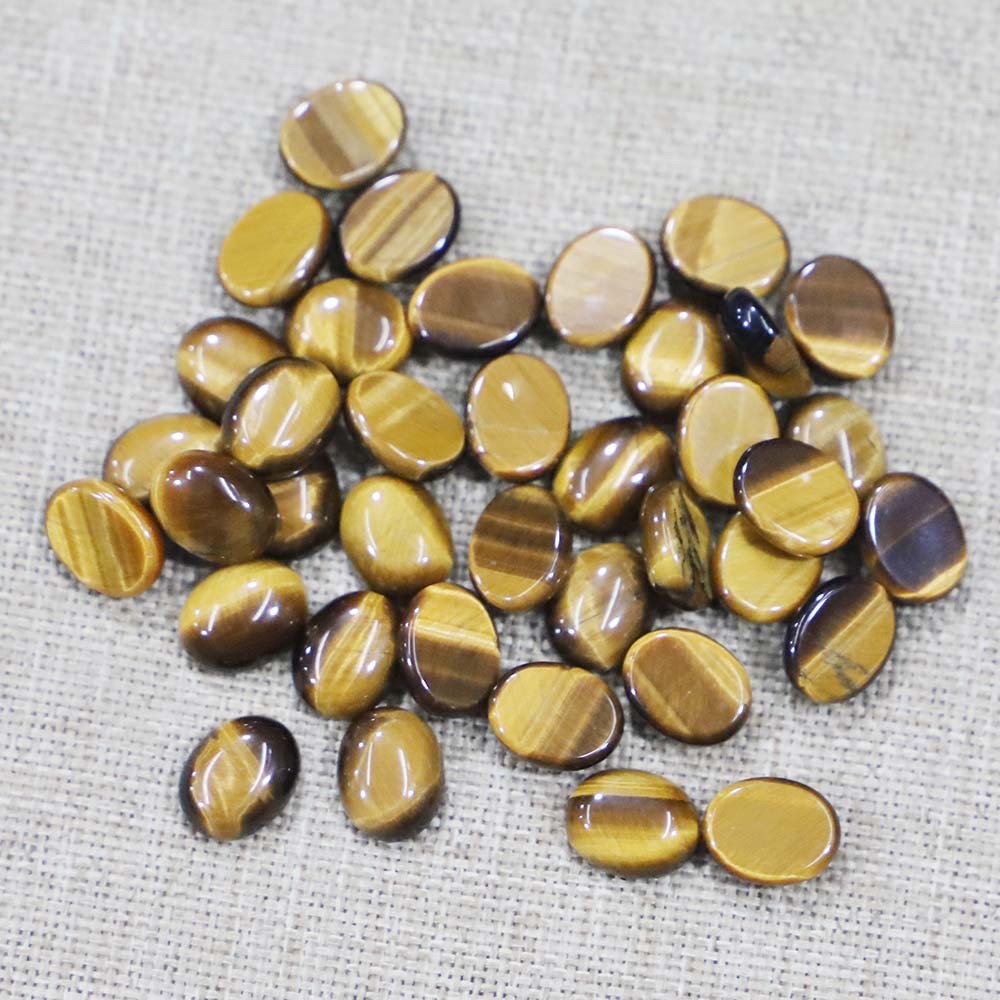 100pcs Mixed Natural Stone Oval CAB CABOCHON 8x10mm for DIY Jewelry No Holes