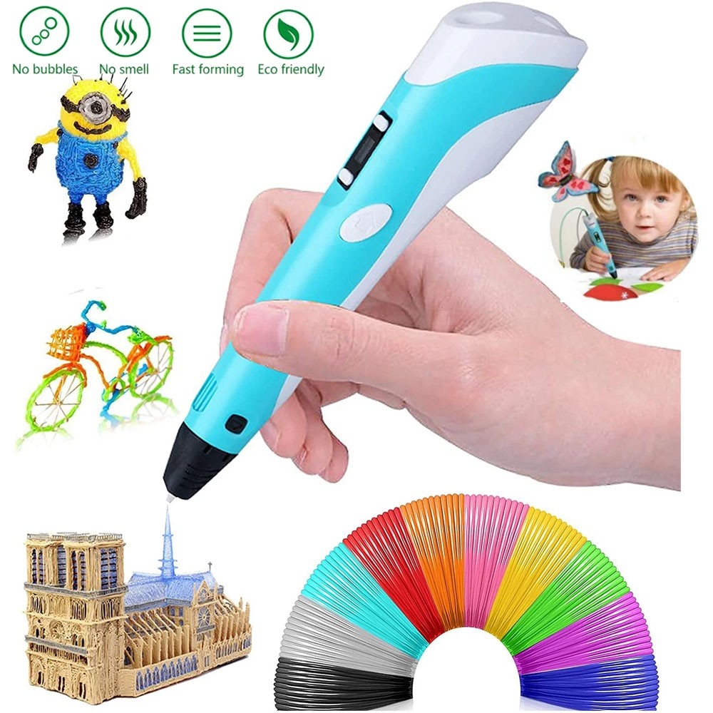 3D Printing Pen Set 3D Drawing Pen with Led Display 12 Color Filament Kid Gift