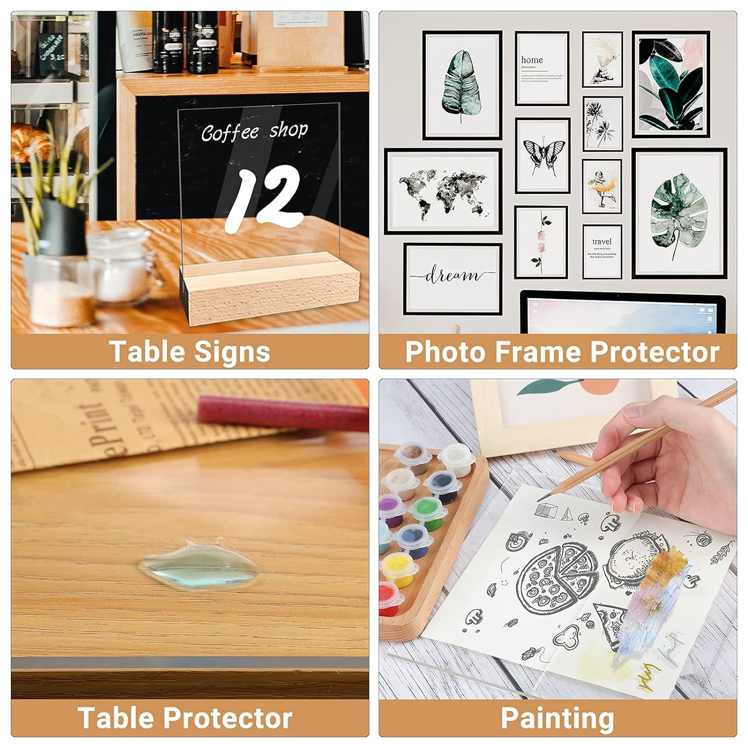 Enoin 2pcs 12 x 16 Inch Clear 12×16, 1/16 inch Thick, Thick