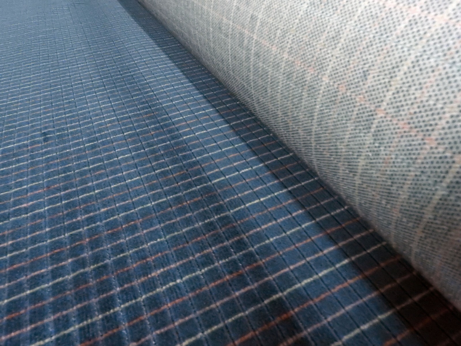 Blue gridded VELOUR FABRIC 54″ WIDE, upholstery, costume, apparel, 2 yards