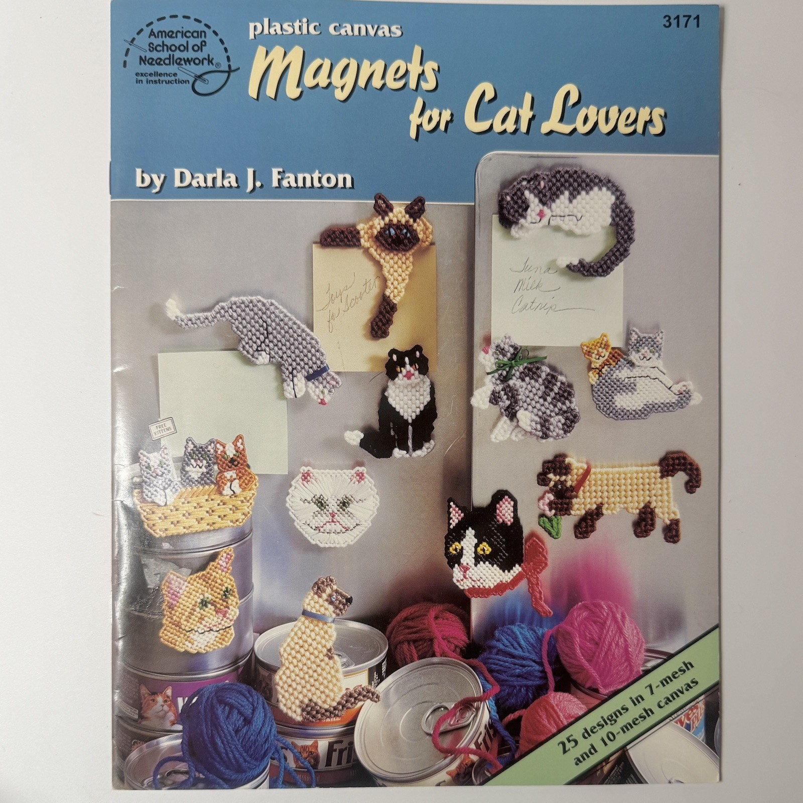 Vintage Cat Magnets Pattern Book American School of Needlework Crafting 1996