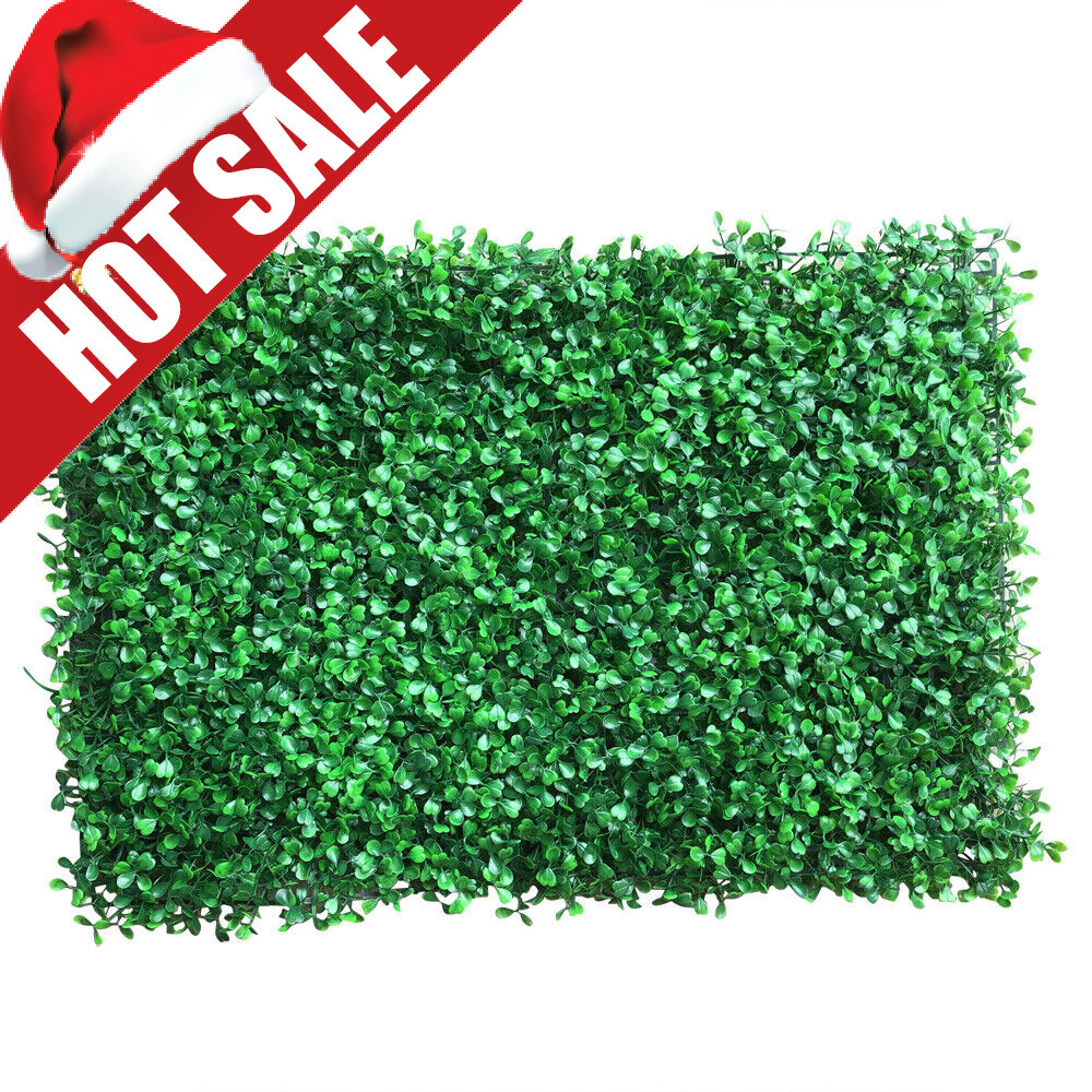 12pcs 24×16″ Artificial Boxwood Mat Wall Hedge Decor Privacy Fence Panel Grass