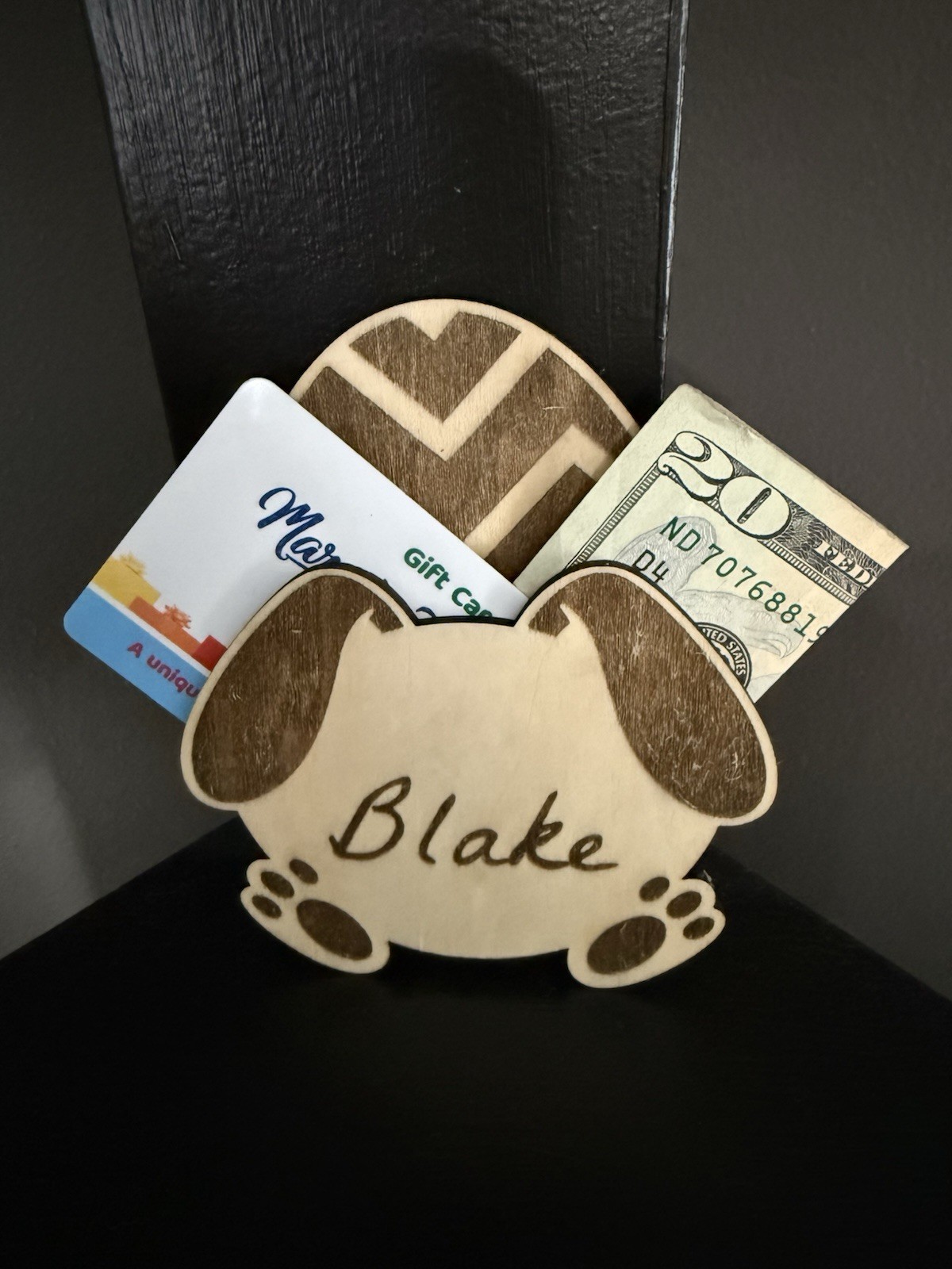 Personalized Easter Bunny Egg Money Holder, Wooden Easter Gift Card Holder