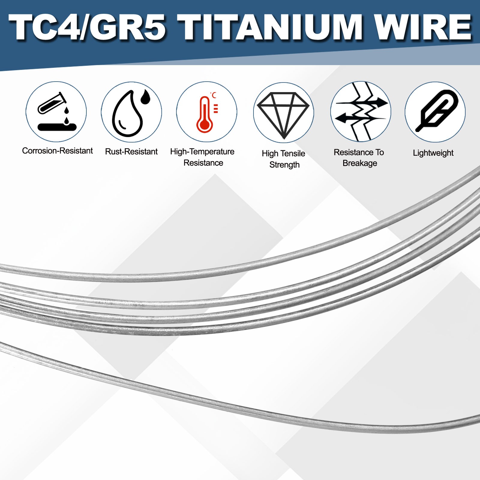 Titanium Wire TC4 6.6 Feet/2m 32 Gauge 0.2mm | GR5 Titanium Alloy Wires