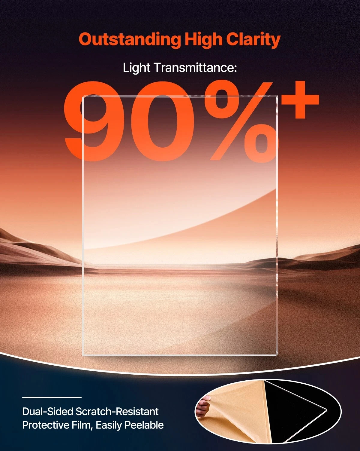 1-Pack Polarized Plexiglass Acrylic Sheet 36 x 48 Inch Plastic Sheet 1/4 Inch