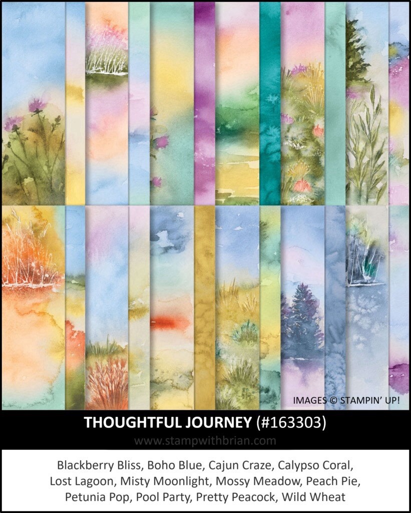 Stampin Up THOUGHTFUL JOURNEY (24) Sheets 6×6 Designer Series Paper DSP