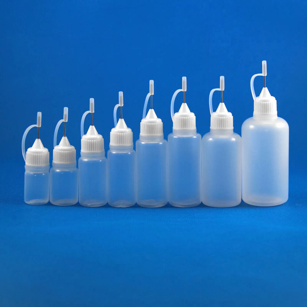 5-100ml Needle Tip Dropper Plastic Bottle Empty Squeezable Liquid Oil Craft US