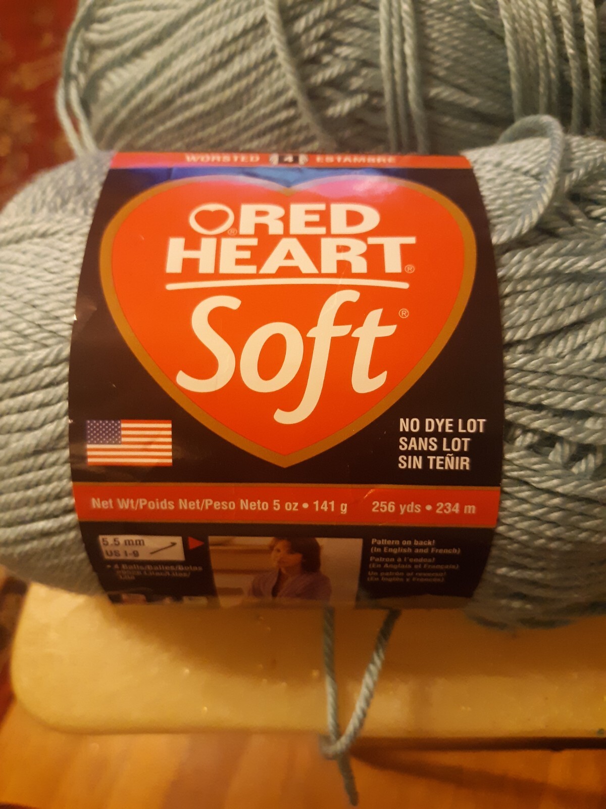LOT OF 4 SKEINS Red Heart Soft Yarn-Seafoam, E728-9520