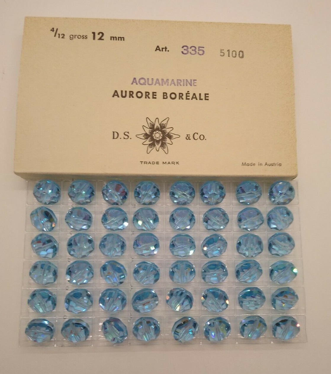 Factory Pack Swarovski Crystal Aquamarine AB 12mm Lentil 5100 Beads; 48pc
