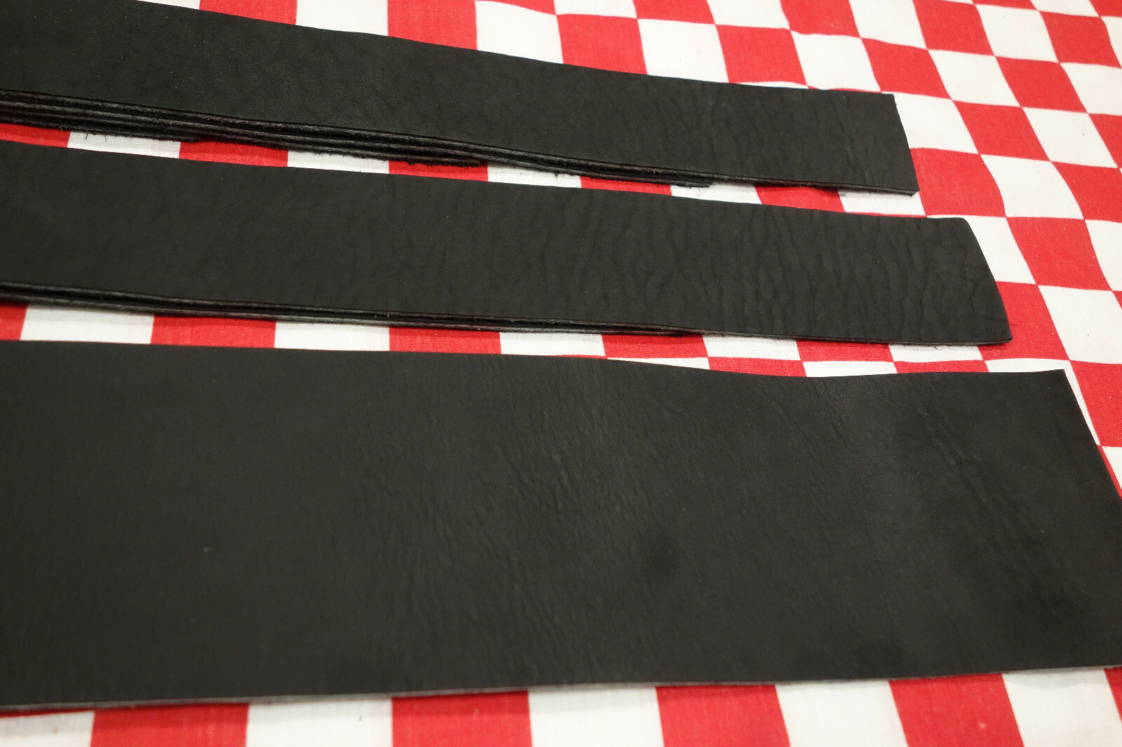 OIL TANNED 6 oz. BLACK HORWEEN LEATHER STRAP FOR PROJECTS, MANY SIZES AVAILABLE