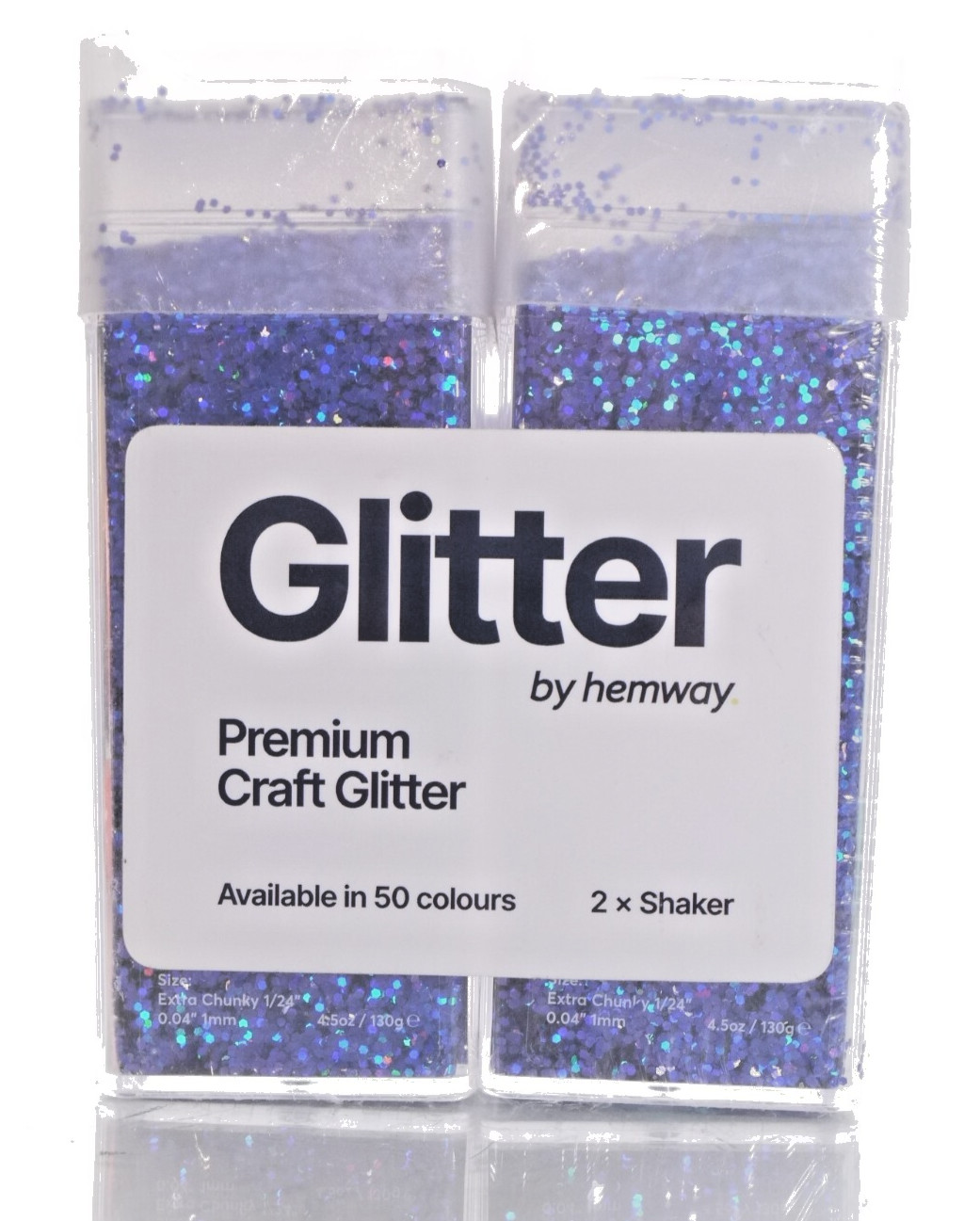 2 Pack Hemway Premium Glitter Shakers – Sapphire Blue 4.5oz ea.totl 9 oz.extra c