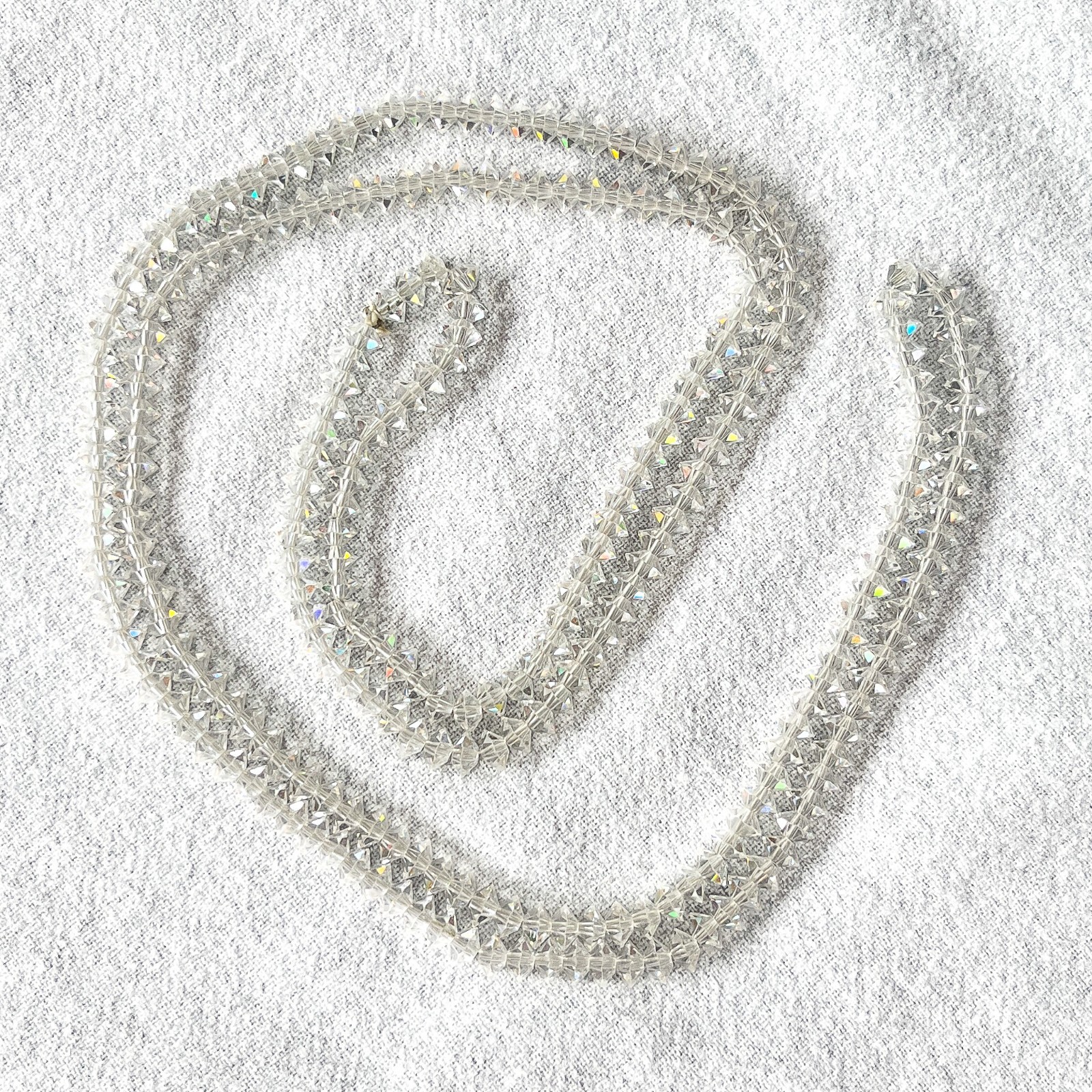 38in Strand Clear Faceted Crystal Bicone Beads 4mm Jewelry Making Craft Supply