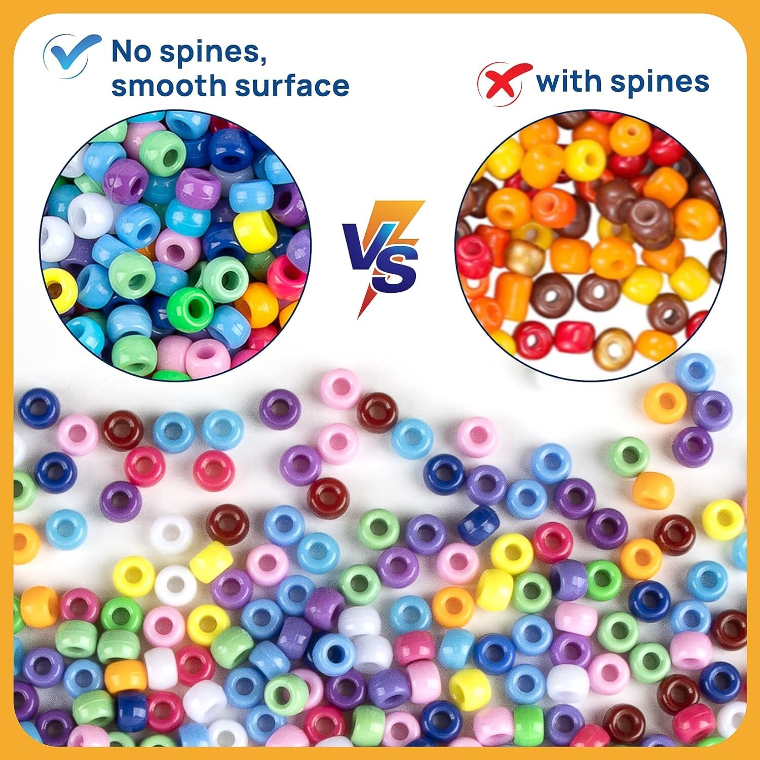 1000+ Pcs Pony Beads Bulk – Plastic Bracelet Beads 6X9Mm Pony Beads for Bracele