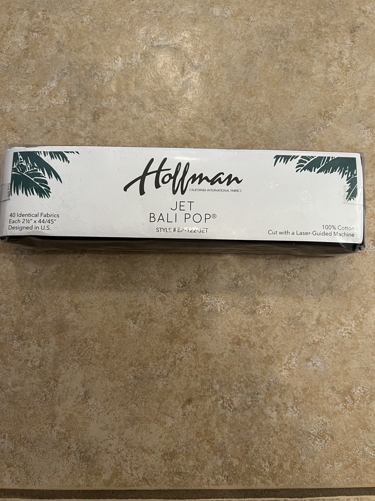 Hoffman Jet Bali Pop: 40 strips 2.5″ x 44/45″ New Pkg. – Black Batik
