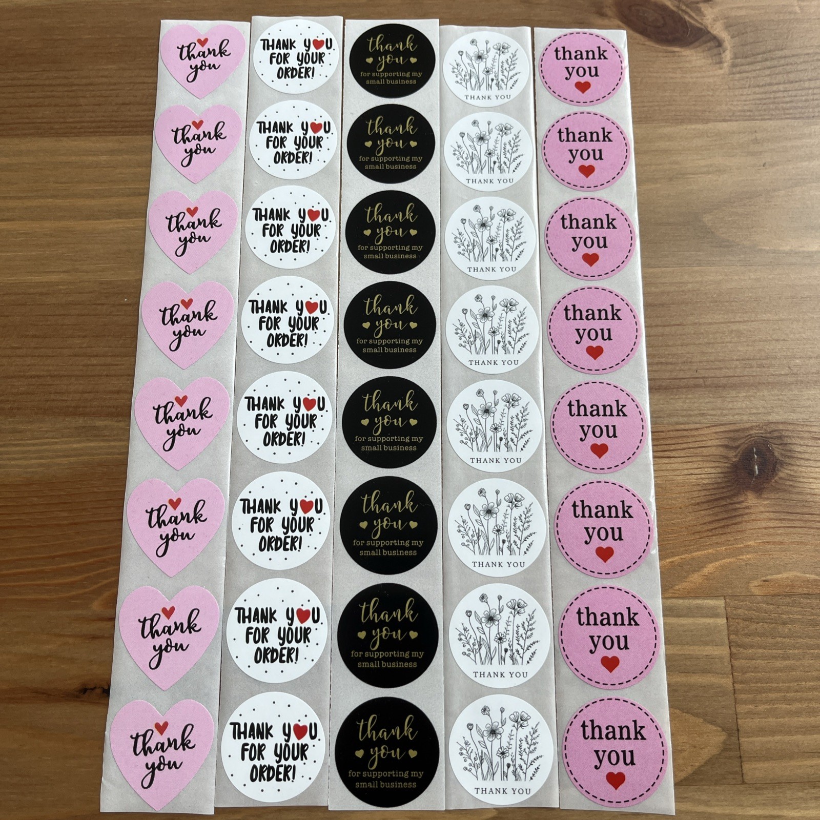 40pcs Cute Thank You Stickers 1 inch Small Business Decorate Envelopes Sealing