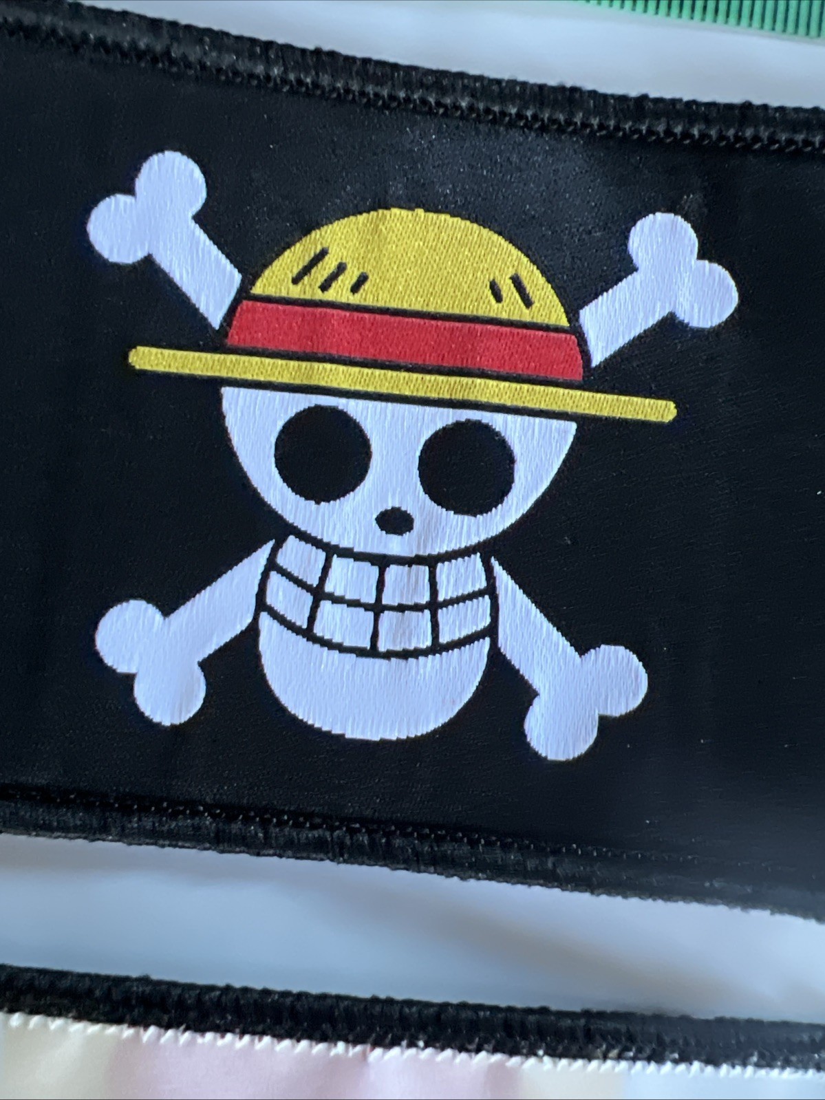 Straw Hat Pirate Flag Woven Patch w/Iron On Backing 2.5×3.5 One Piece Luffy