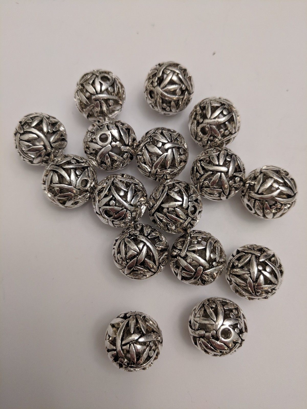 Tibetan Style Beads Lead Free & Nickel Free, Round, Antique Silver, 14.5mm Qty 4