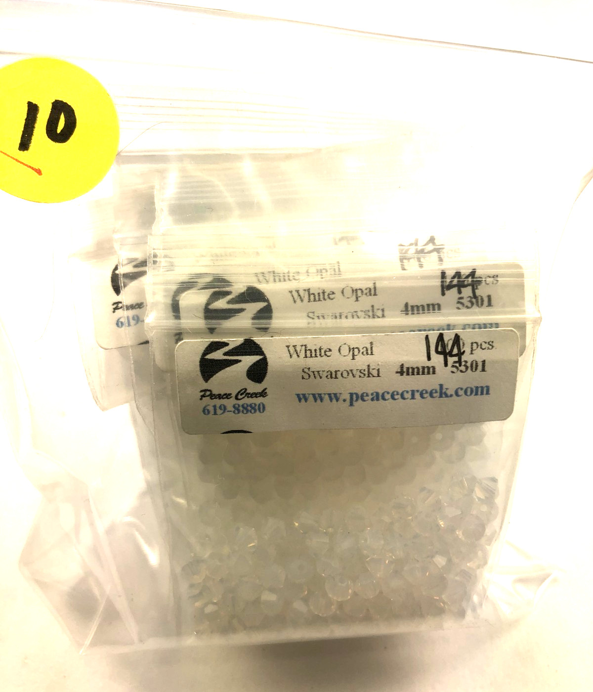 Swarovski Crystal 4mm (1,440 pcs) White Opal #5301 (10 baggies of 144)