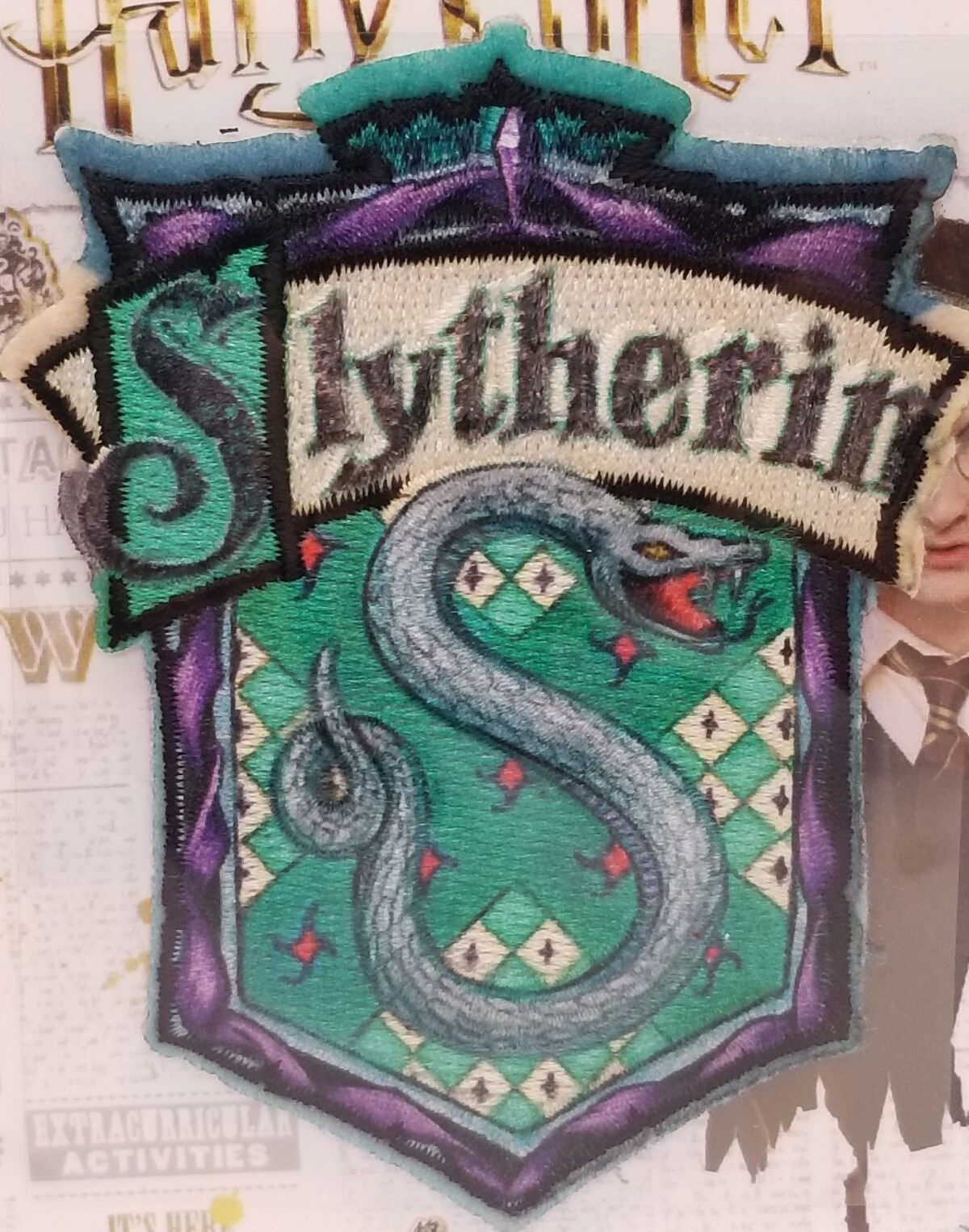 Harry Potter Iron-On Patch Green Slytherin Coat of Arms New Free Shipping