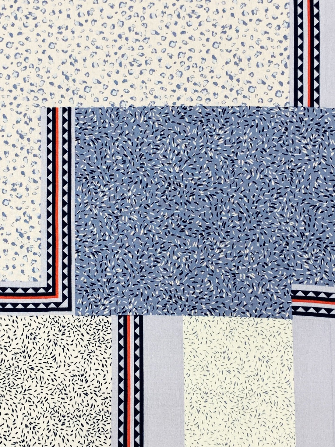 Block Rayon Challis Crinkle Fabric Apparel Contemporary Cross By the Yard