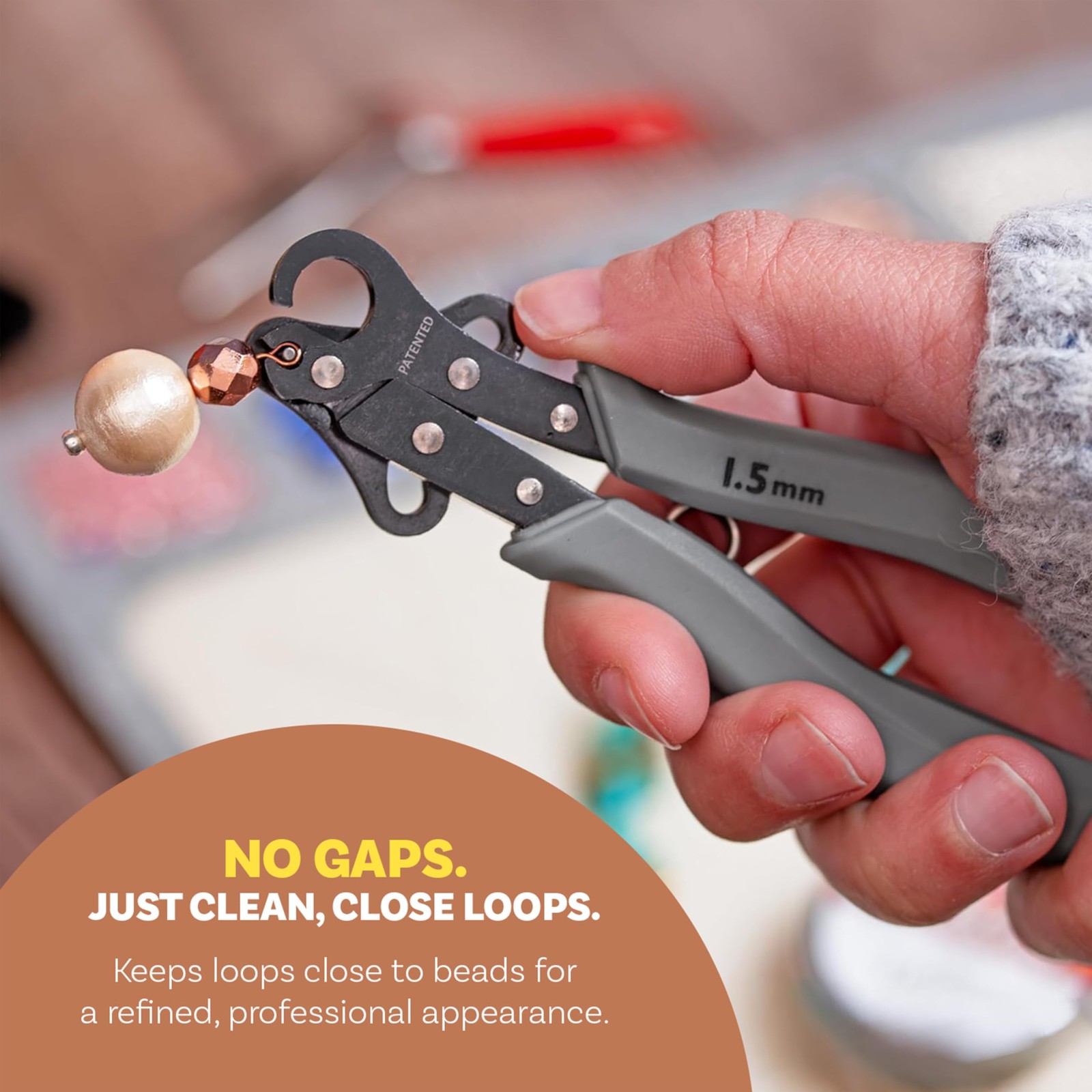The Beadsmith Original One Step Looper 1.5 mm Looper, Gray
