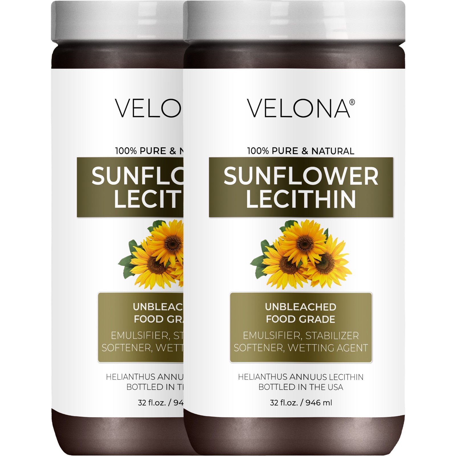 Sunflower Lecithin by Velona 2oz-7lb Unrefined Cold Pressed Hair Body Skin Care